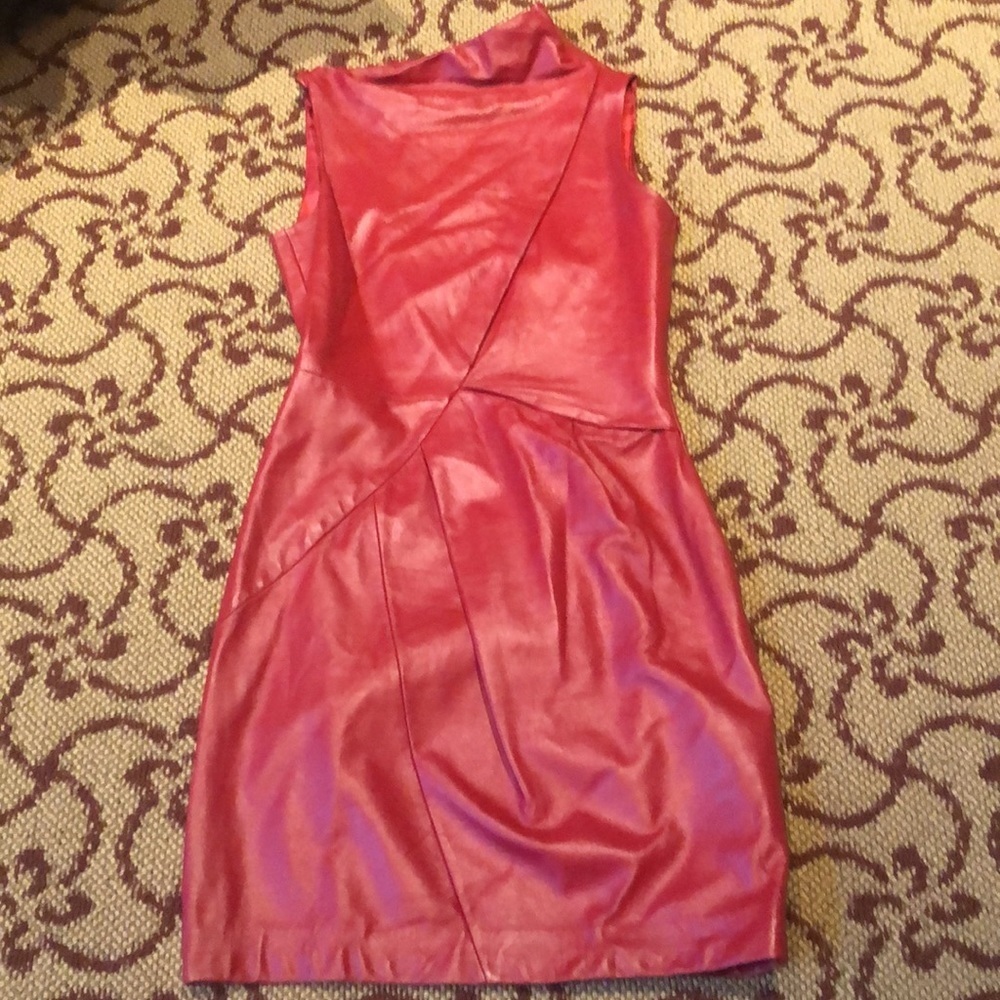 Hugo Boss Red Lamb Leather Dress
